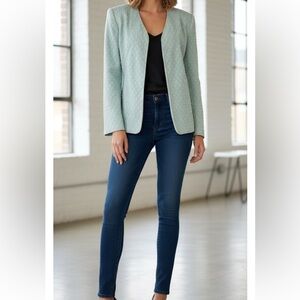 Vintage Light Green Morgan Miller Blazer Pearl Detail